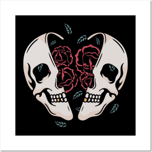 Rose and skull Posters and Art